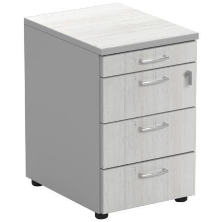 Уценка. Тумба приставная Easy T с центральным замком (сосна винтер/серый, 434х534х670 мм, 4 ящика). уц_меб